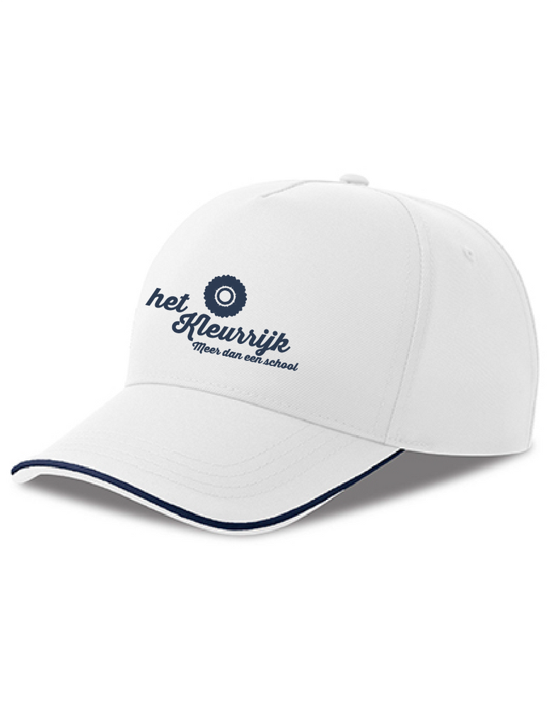 Recy Five Piping Cap van gerecycled polyester - Wit