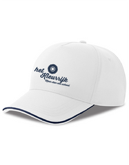 Recy Five Piping Cap van gerecycled polyester - Wit