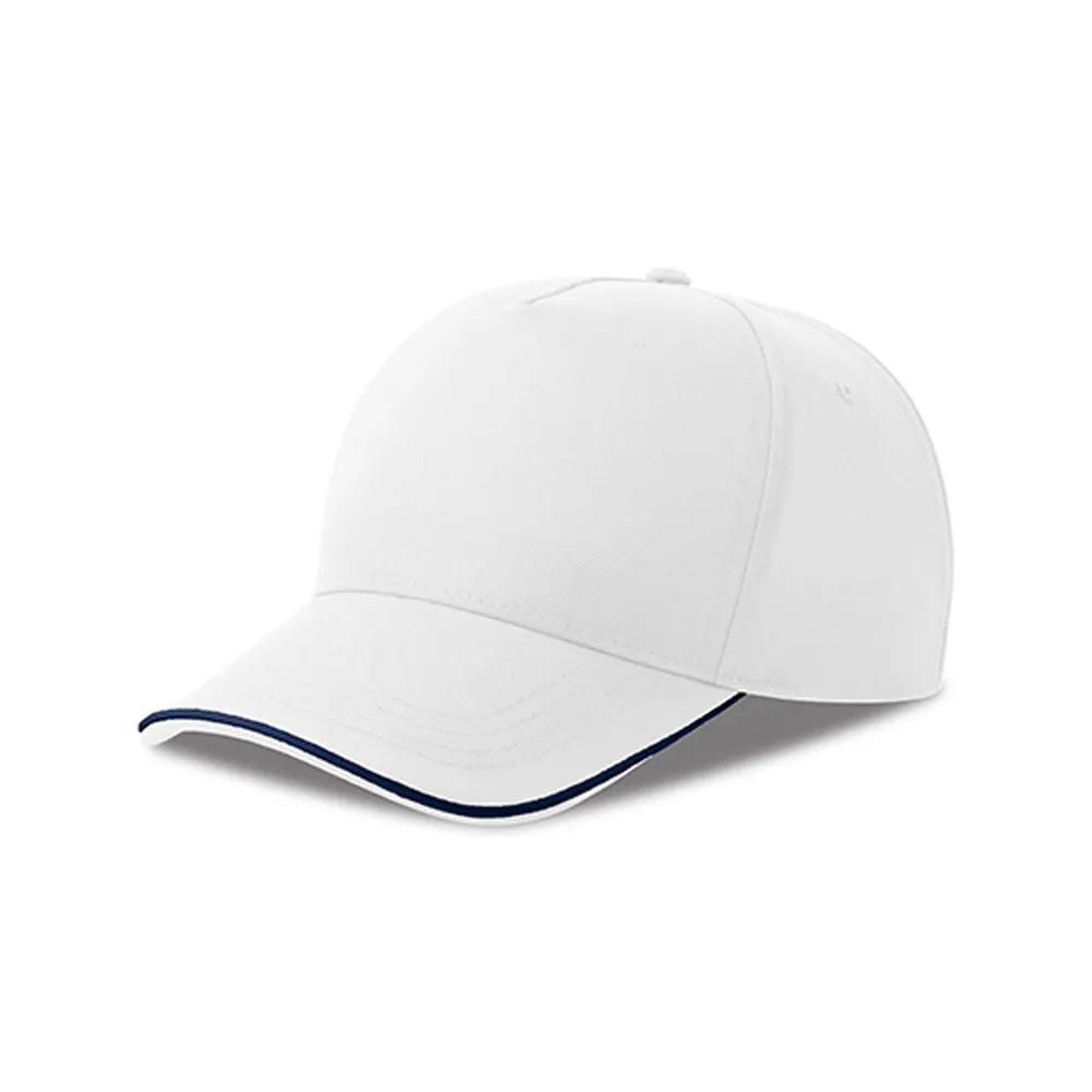 Recy Five Piping Cap van gerecycled polyester - Wit