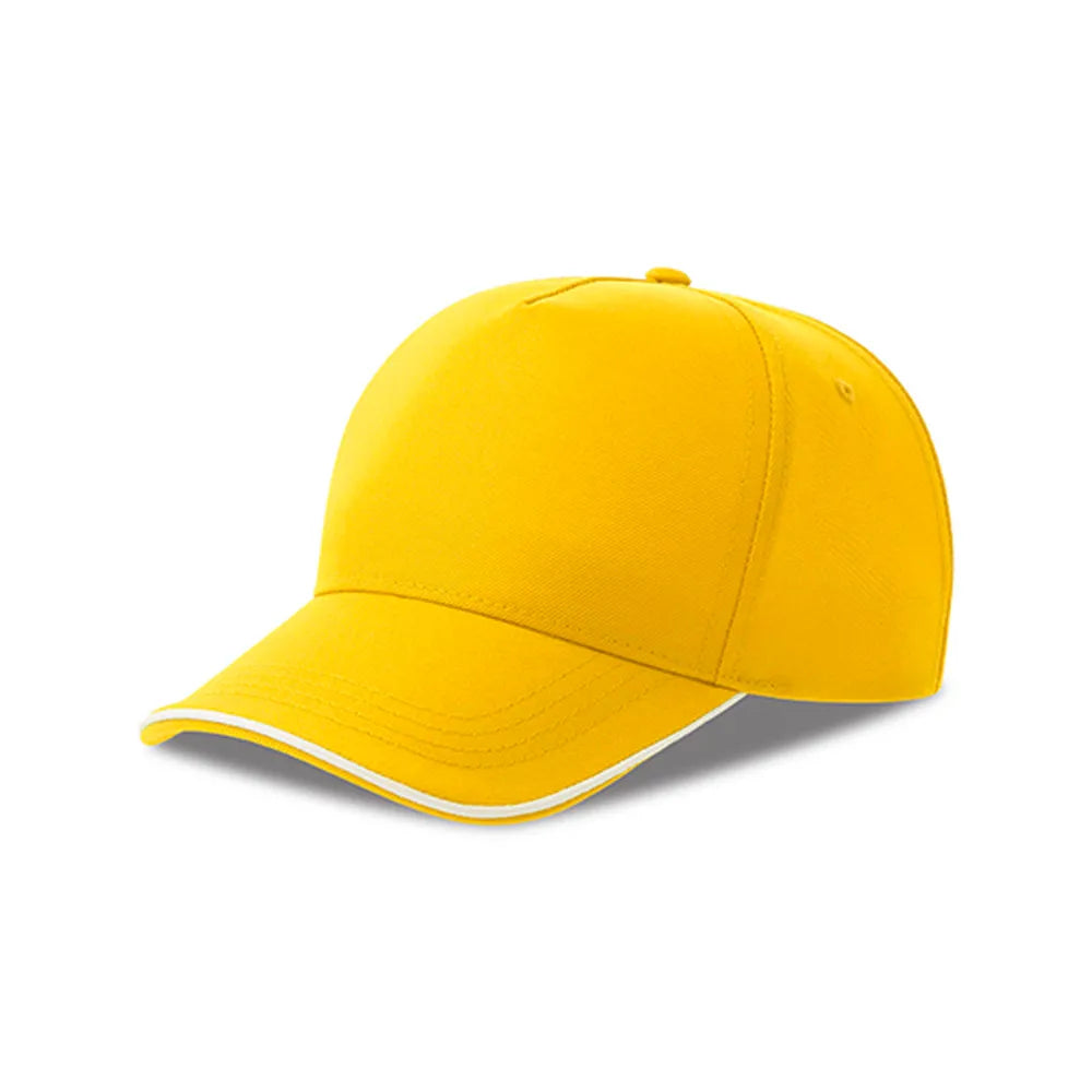 Recy Five Piping Cap van gerecycled polyester - Geel