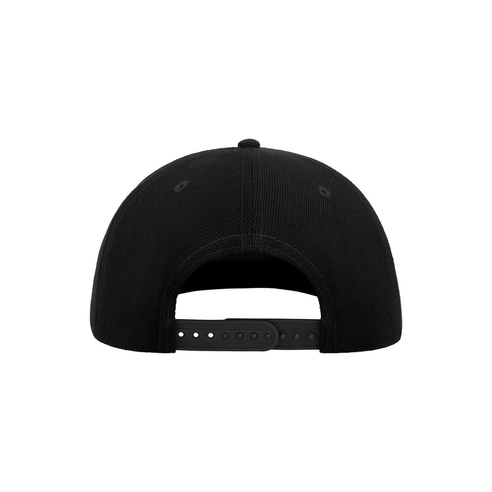 5-panel snapback pet met platte klep - Zwart