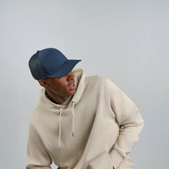 Gerecyclede mesh cap met snapback sluiting - Navy