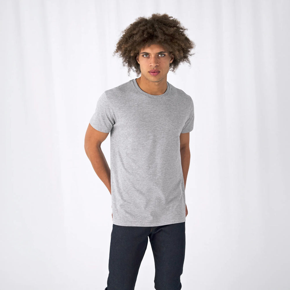 duurzaam biologisch katoenen t-shirt voorgekrompen en rebrandbaar grijs melange sfeerfoto 24BCTU01B