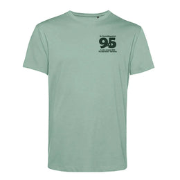 duurzaam biologisch katoenen t-shirt voorgekrompen en rebrandbaar saliegroen met bedrukking 24BCTU01B