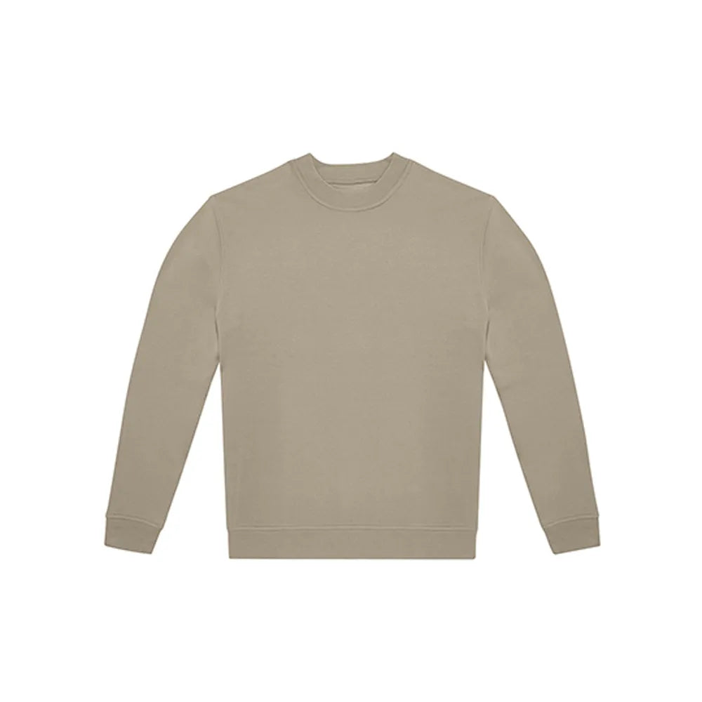 sweater met 100 katoenen voorkant en gerecycled polyester beige 24BCWG004