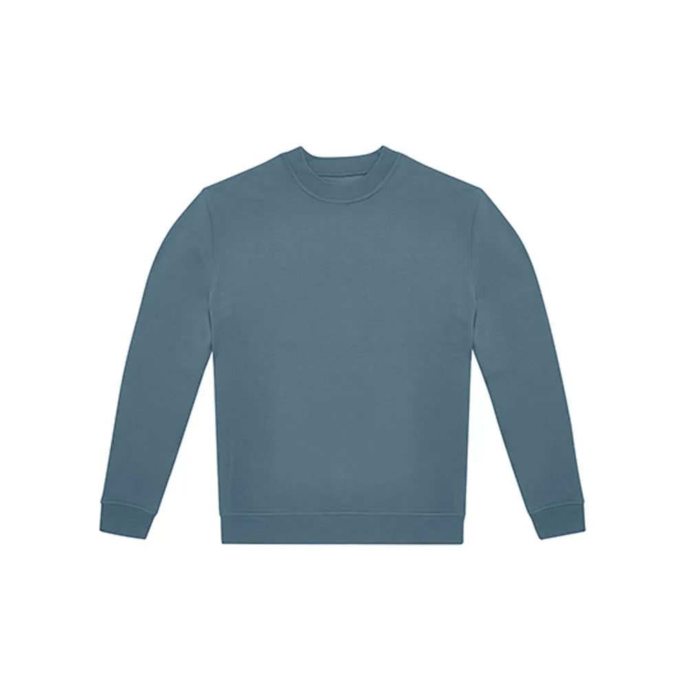 sweater met 100 katoenen voorkant en gerecycled polyester divablauw 24BCWG004