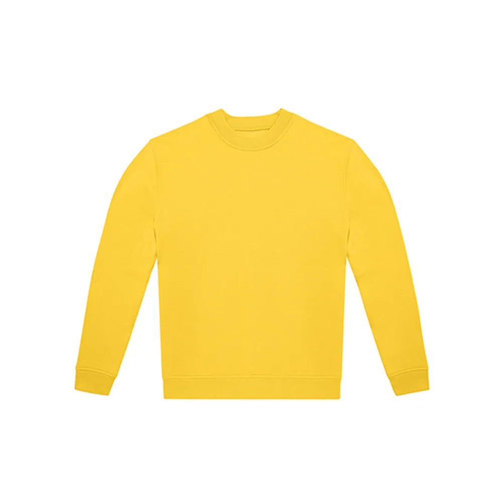 sweater met 100 katoenen voorkant en gerecycled polyester geel 24BCWG004