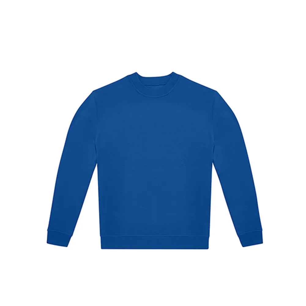 sweater met 100% Katoenen Voorkant en Gerecycled Polyester Kobaltblauw 24BCWG004