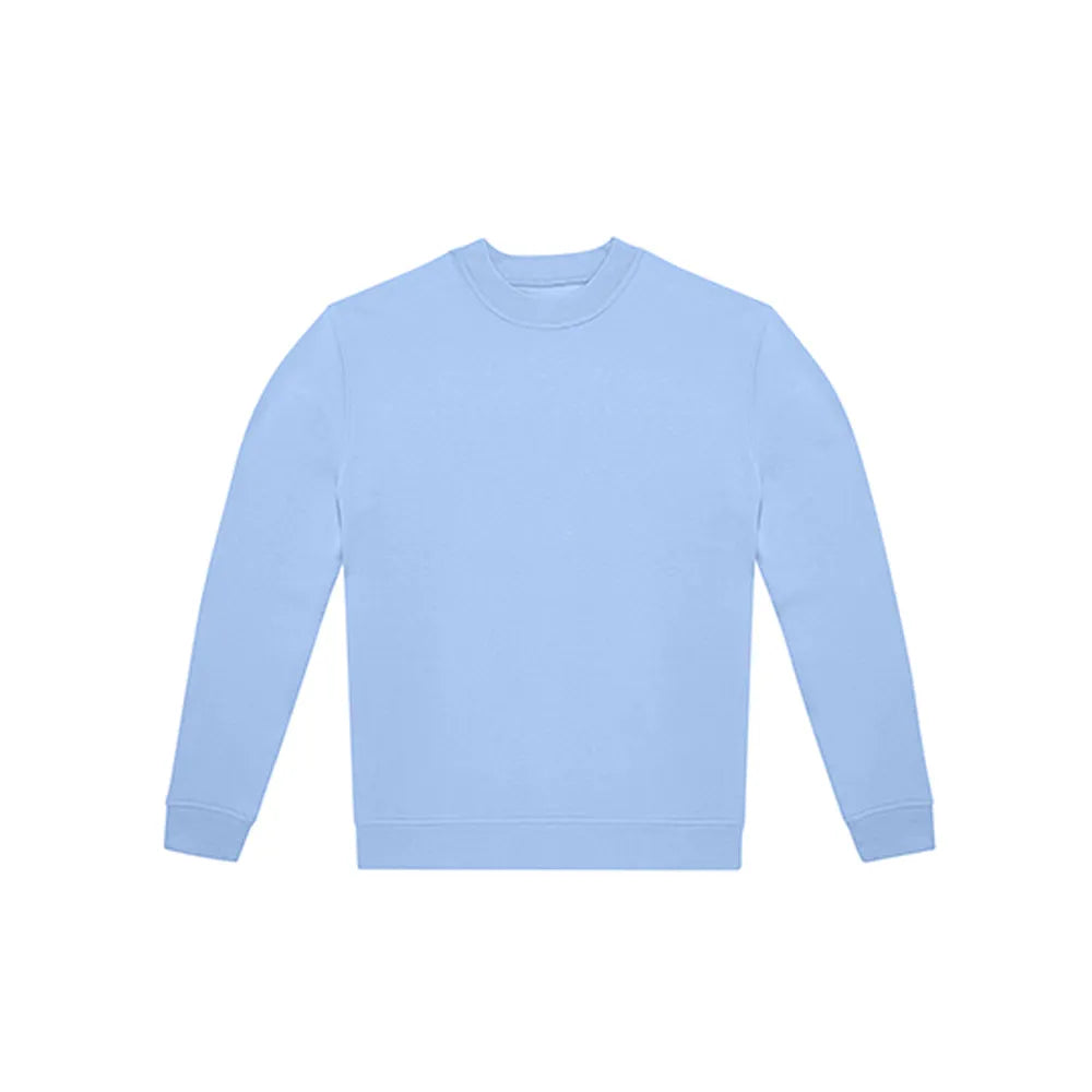 sweater met 100 katoenen voorkant en gerecycled polyester lichtblauw 24BCWG004