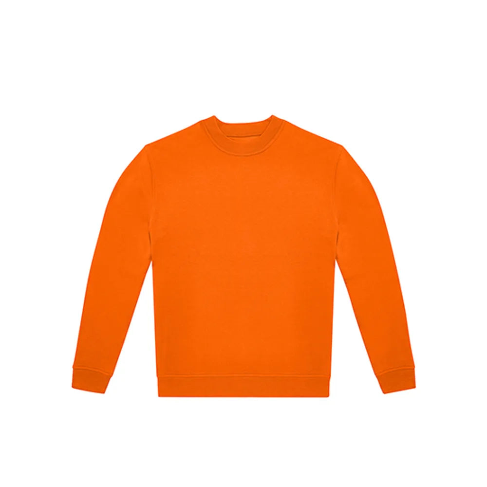 sweater met 100 katoenen voorkant en gerecycled polyester oranje 24BCWG004