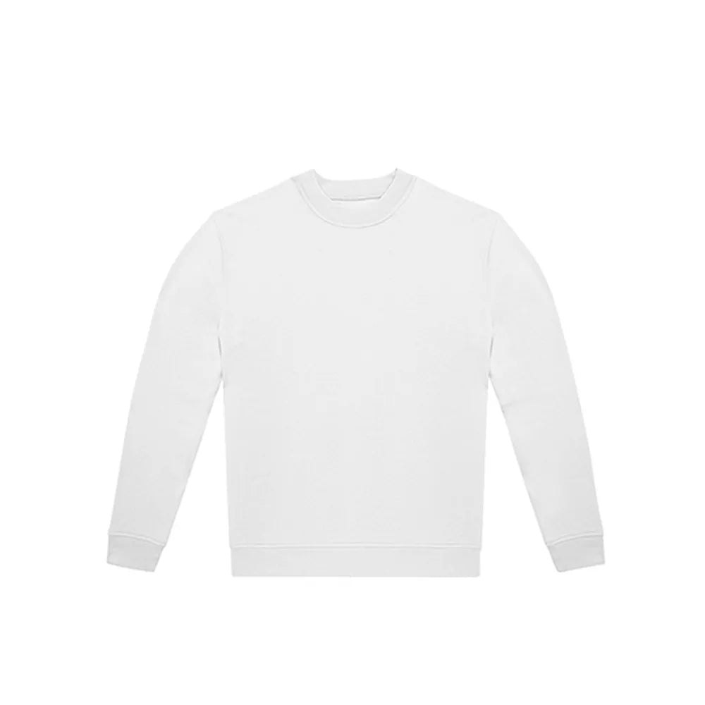 sweater met 100 katoenen voorkant en gerecycled polyester wit 24BCWG004