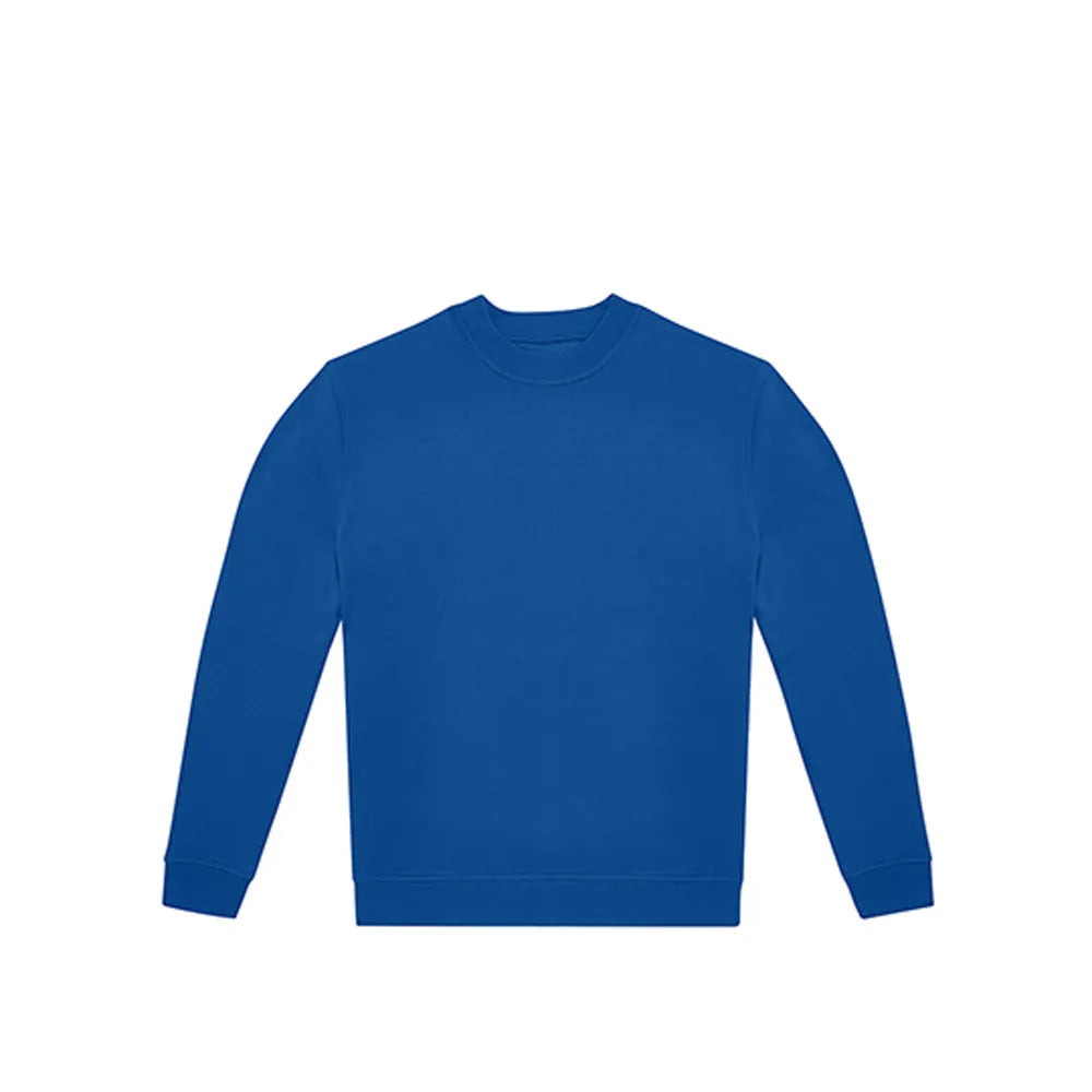 uniseks sweater van gerecycled polyester en ringgesponnen katoen kobaltblauw 24BCWG007