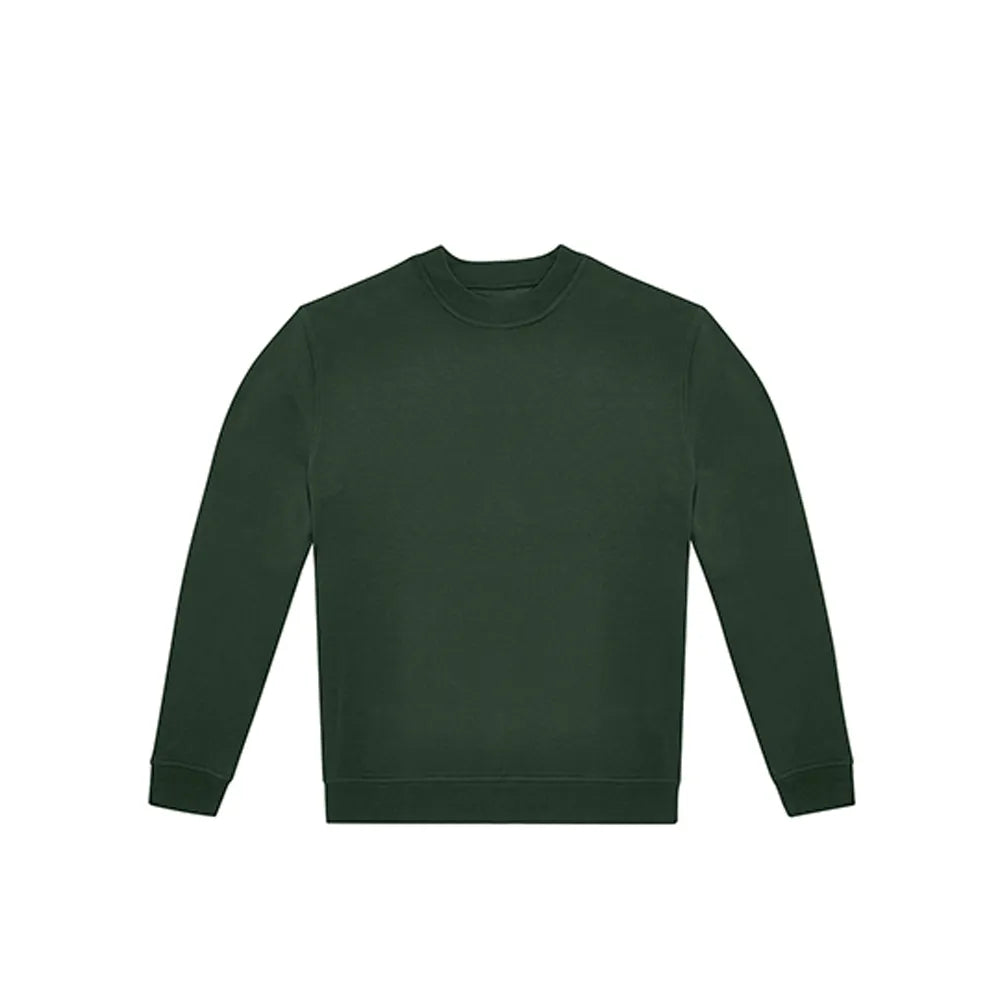 uniseks sweater van gerecycled polyester en ringgesponnen katoen legergroen 24BCWG007