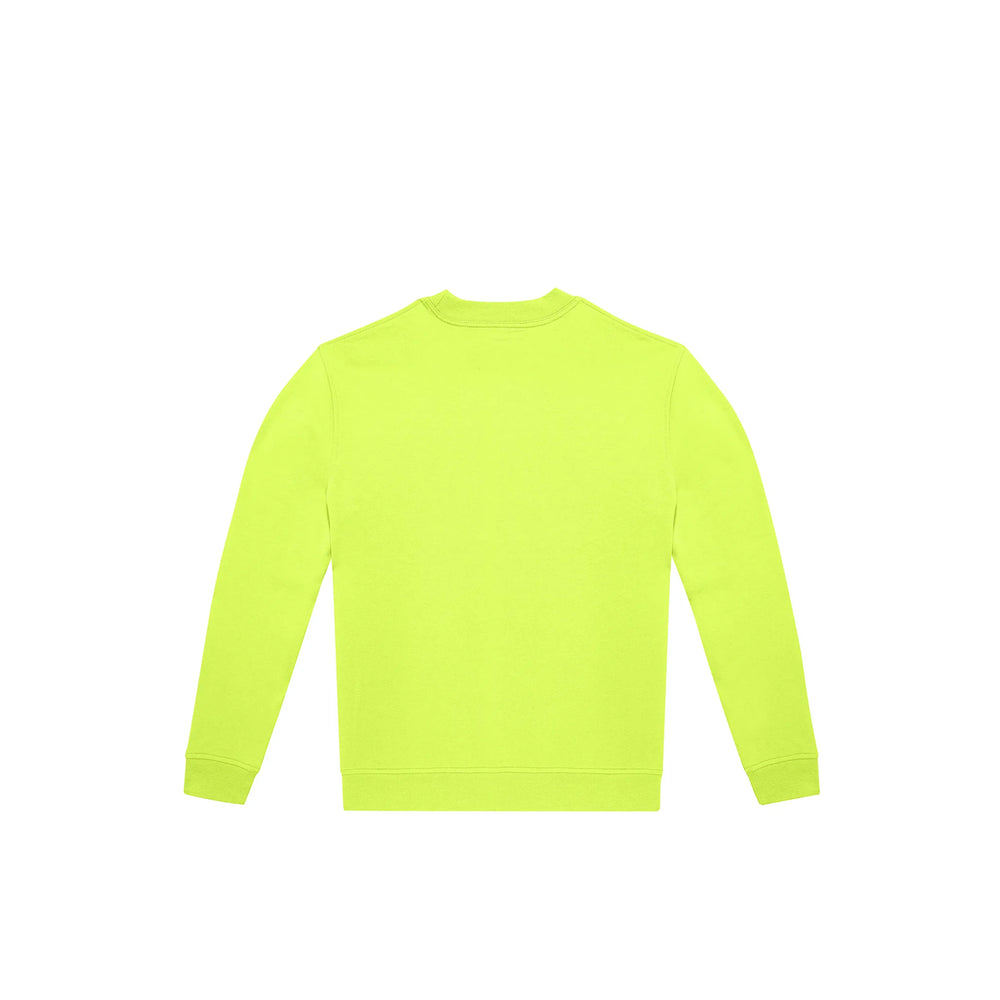 uniseks sweater van gerecycled polyester en ringgesponnen katoen limegroen back 24BCWG007