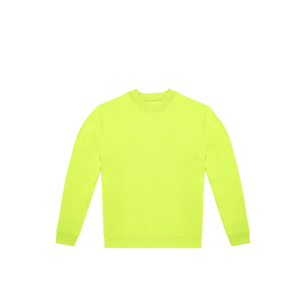 uniseks sweater van gerecycled polyester en ringgesponnen katoen limegroen 24BCWG007