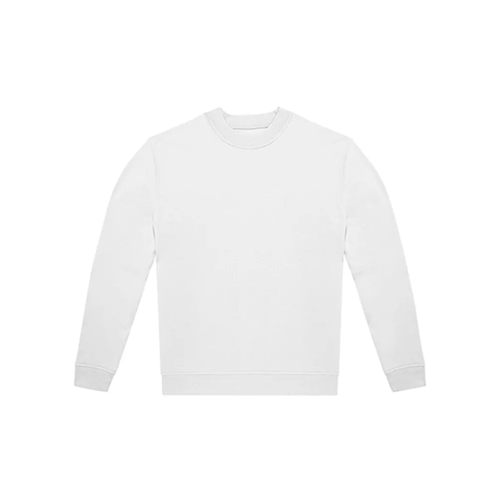 uniseks sweater van gerecycled polyester en ringgesponnen katoen wit 24BCWG007