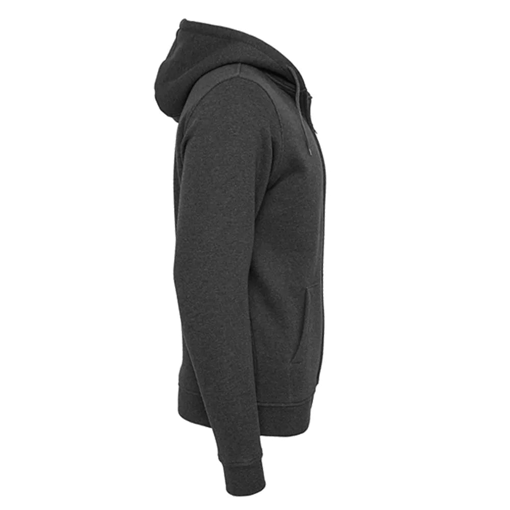 Build Your Brand vest met rits en capuchon - Charcoal Heather