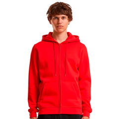 Build Your Brand vest met rits en capuchon - Rood