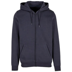 Build Your Brand vest met rits en capuchon - Navy