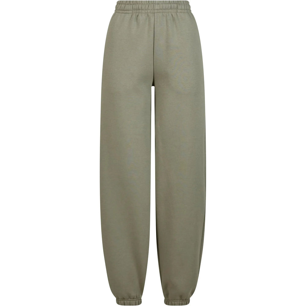 dames sweatpants mix van katoen polyester kleur olive 24BY291