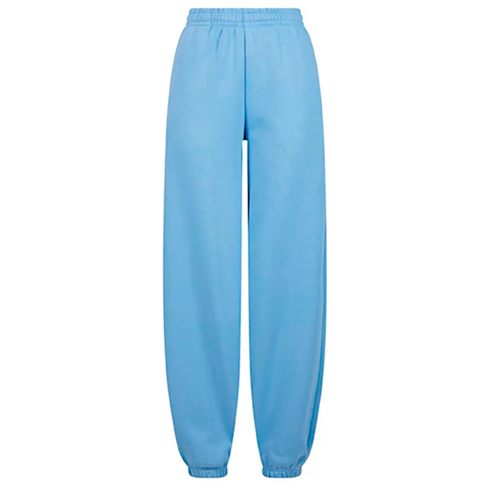 dames sweatpants mix van katoen polyester kleur blauw 24BY291