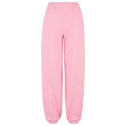 dames sweatpants mix van katoen polyester kleur pink 24BY291