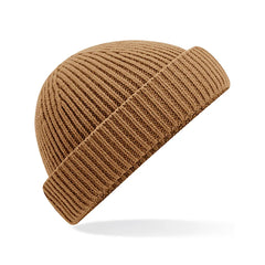 Beechfield Harbour beanie van gerecycled polyester - Biscuit