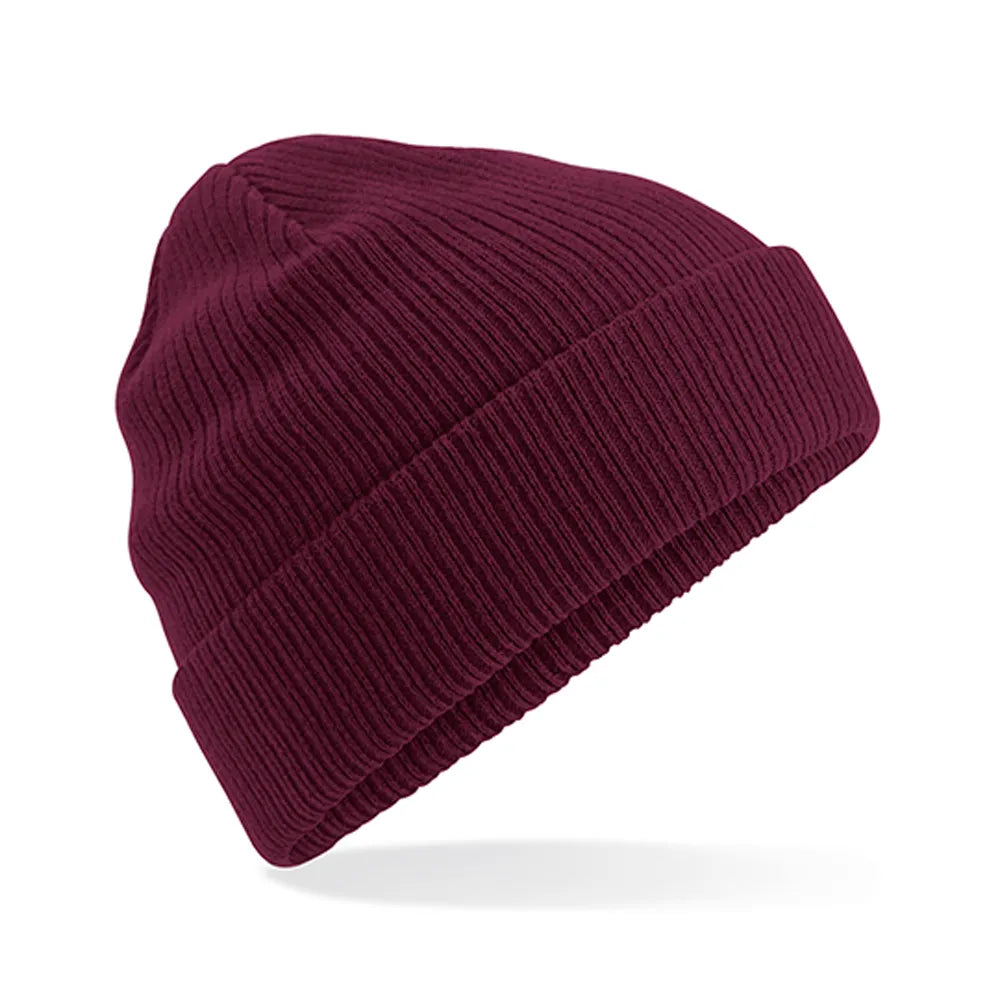Biologisch katoenen beanie met omslag, Bordeaux - 24CB50