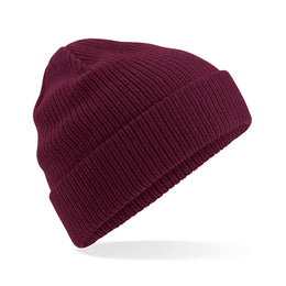 Biologisch katoenen beanie met omslag, Bordeaux - 24CB50