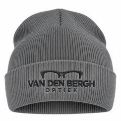 Biologisch katoenen beanie met omslag - Grijs