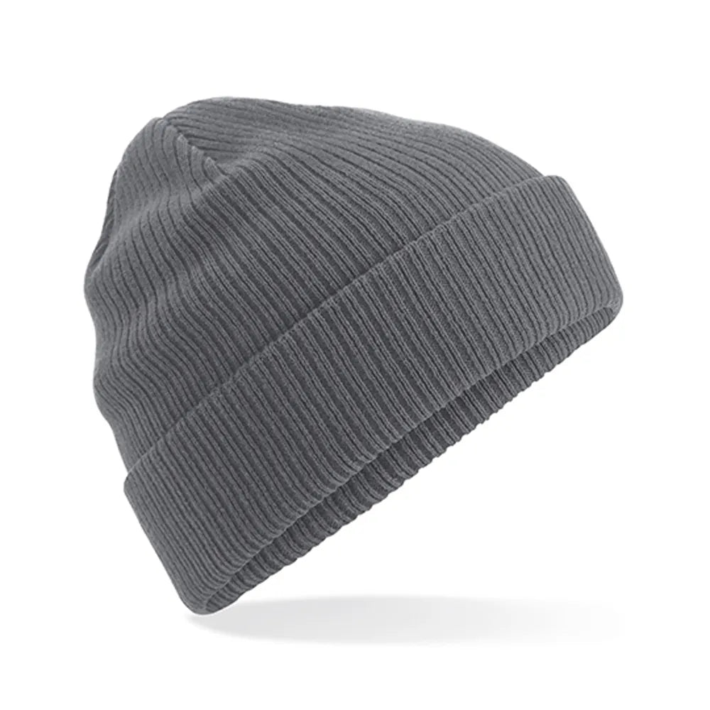 Biologisch katoenen beanie met omslag, Grafietgrijs - 24CB50