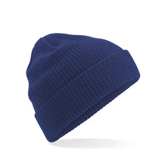 Biologisch katoenen beanie met omslag - Navy