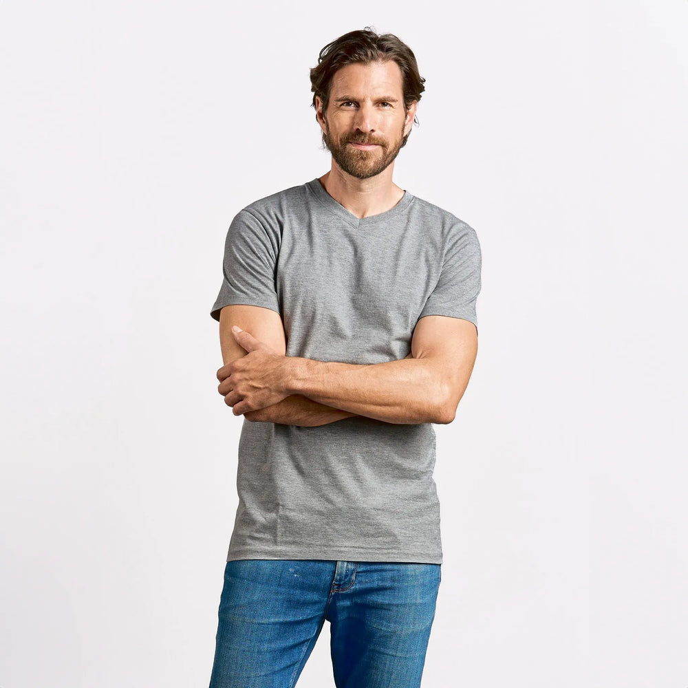 heren v hals t shirt bedrukken 180g premium katoen ash sfeer foto 24E3025