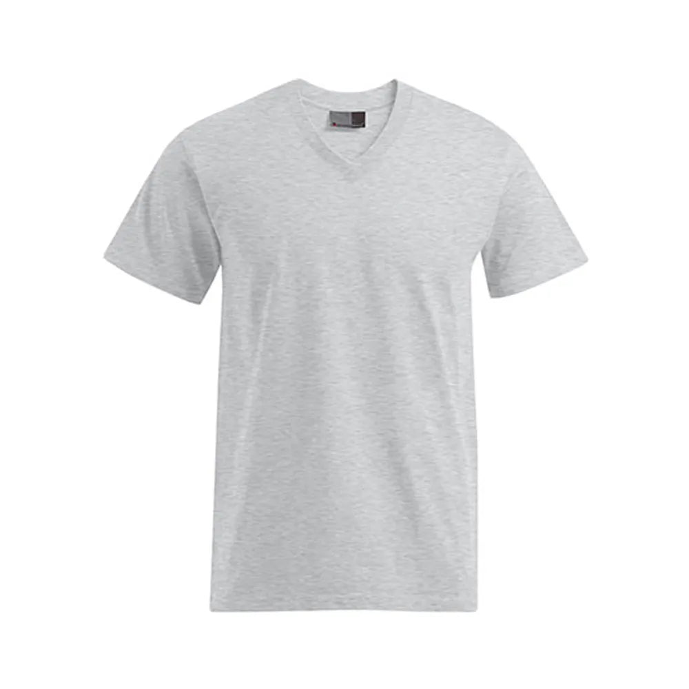 heren v hals t shirt bedrukken 180g premium katoen ash voorzijde 24E3025