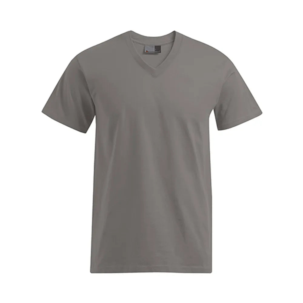 heren v hals t shirt bedrukken 180g premium katoen graphite voorzijde 24E3025
