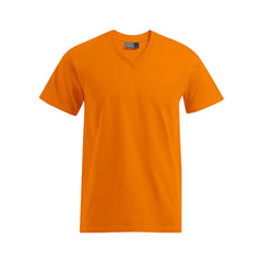 Heren V-Hals T-shirt Bedrukken – 180g Premium Katoen - Oranje