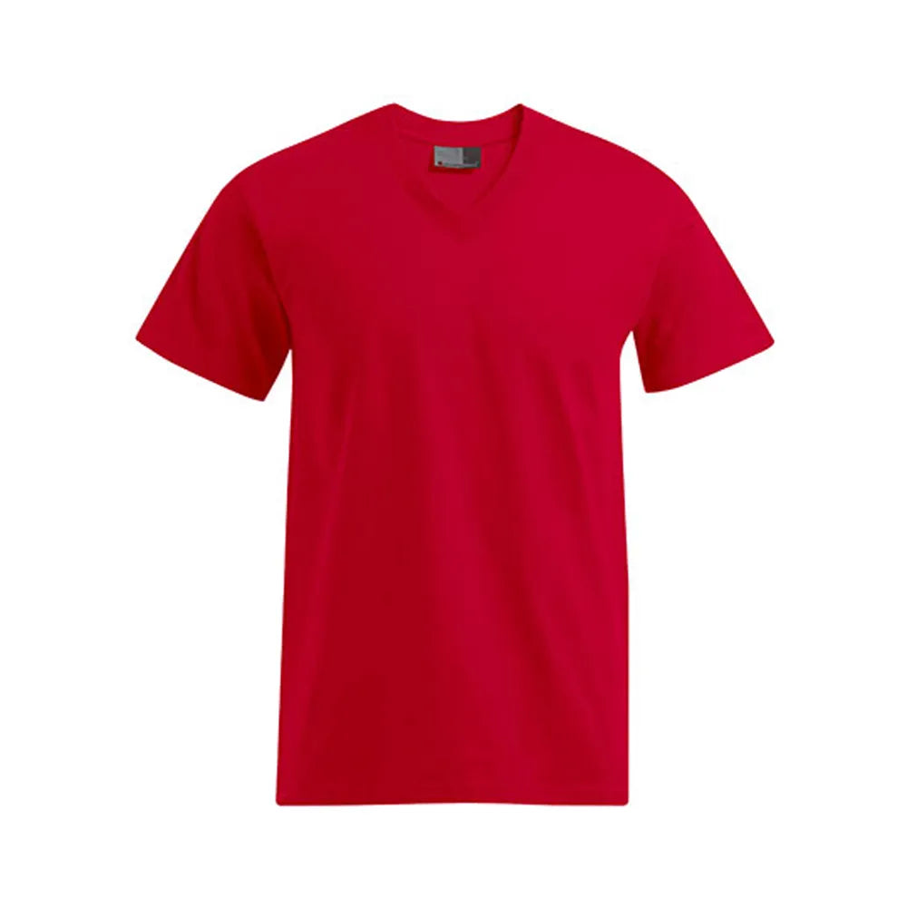 heren v hals t shirt bedrukken 180gr premium katoen rood 24E3025