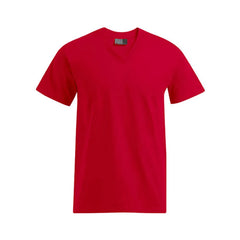 Heren V-Hals T-shirt Bedrukken – 180g Premium Katoen - Rood