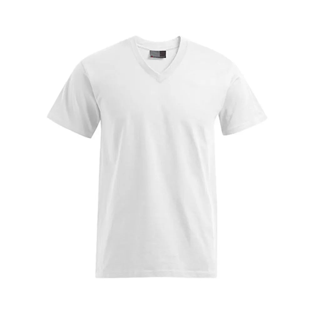 heren v hals t shirt bedrukken 180gr premium katoen wit 24E3025