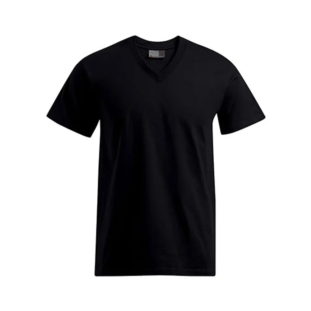 heren v hals t shirt bedrukken 180gr premium katoen zwart 24E3025