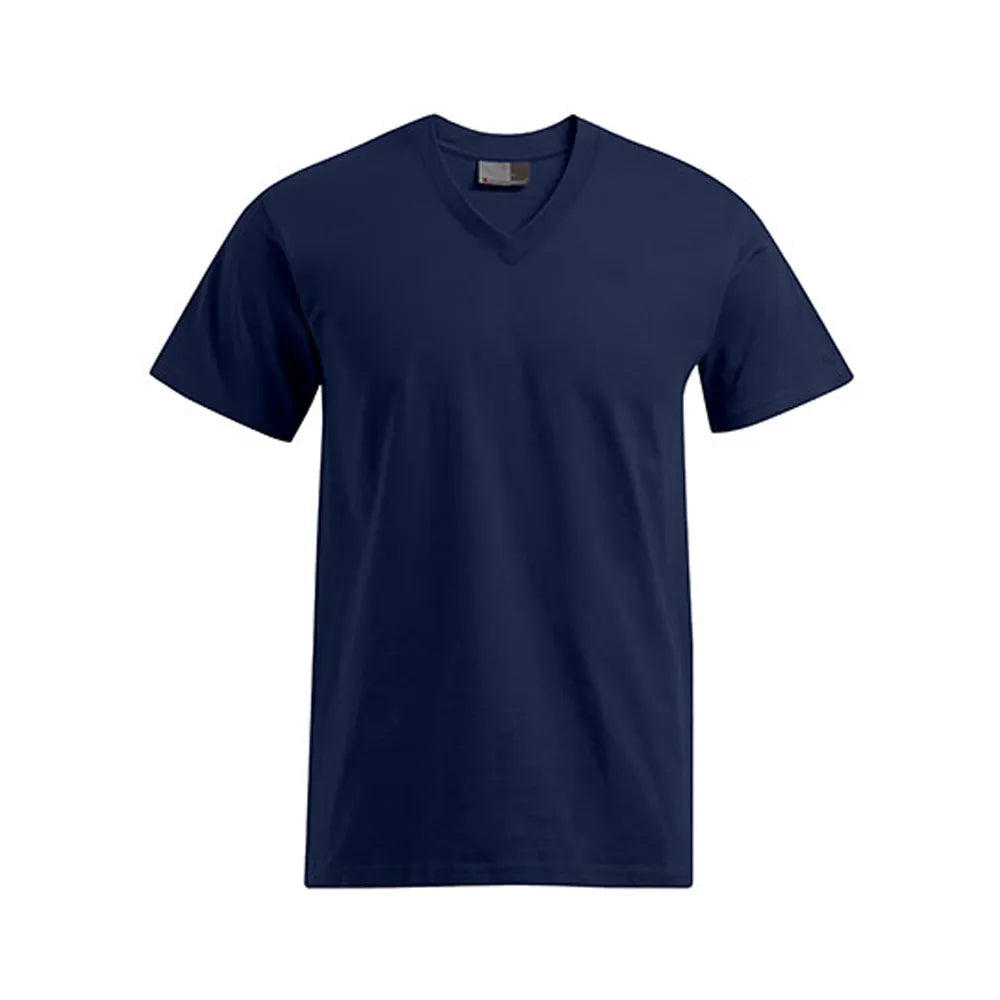 heren v hals t shirt bedrukken 180gr premium katoen navy 24E3025