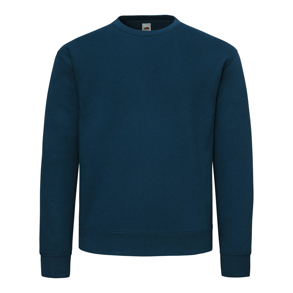 Sweatshirt in blauw kleur, voorzijde, klassieke pasvorm van katoen en polyester – artikel 24F276