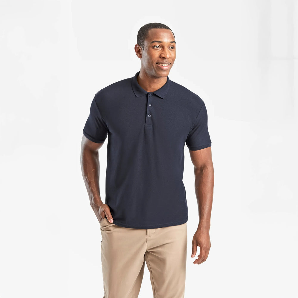 Heren polo regular fit 180g bedrukken kleur donker navy 24F502