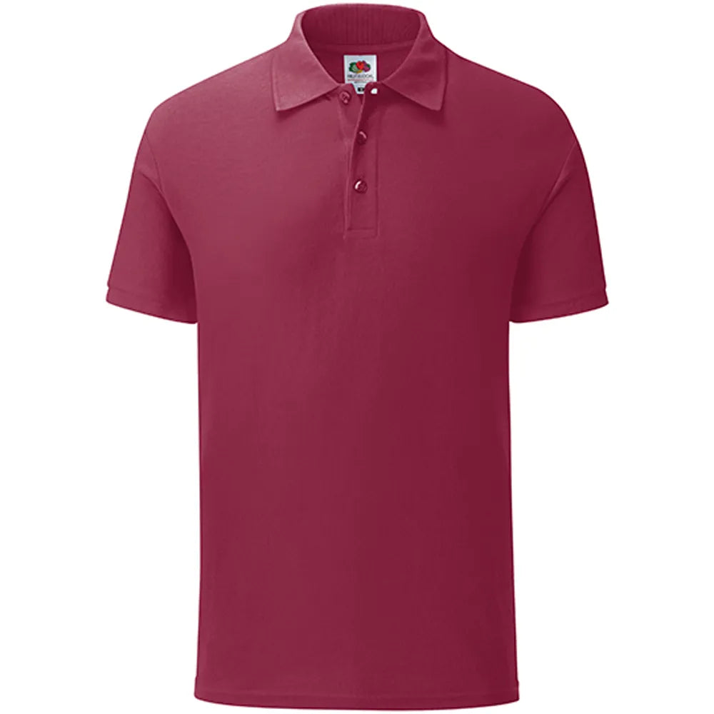 Heren polo regular fit 180g bedrukken kleur donker rood 24F502
