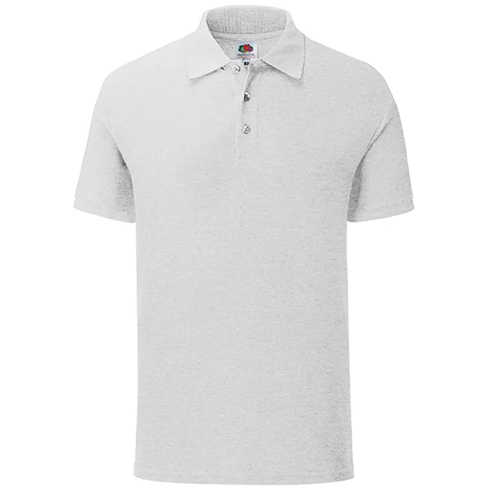 Heren polo regular fit 180g bedrukken kleur heather-grey 24F502