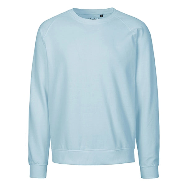 neutral organic katoen unisex sweatshirt licht blauw voorzijde 24NE63001