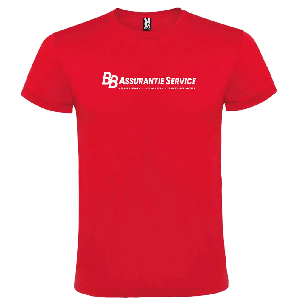 atomic 150 tshirt vegan oekotex single jersey bedrukken rood voorkant met bedrukking 24RY6424