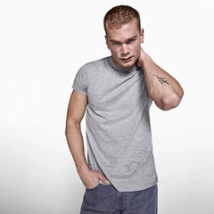 Atomic 150 T-shirt zonder zijnaden | Vegan en bedrukkingsklaar - Heather Grey