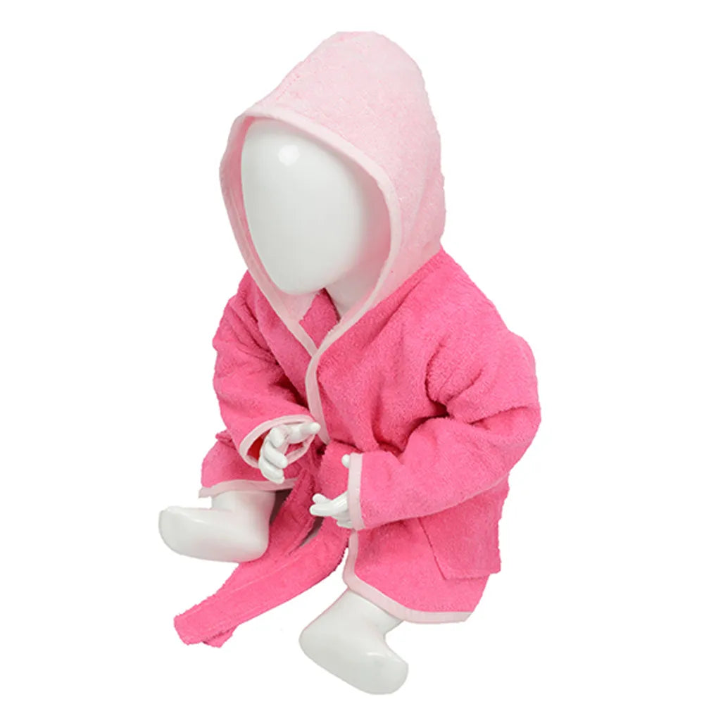 Babybadjas met capuchon, Felroze - 24AR022