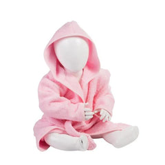Baby badjas met capuchon bedrukken - Roze